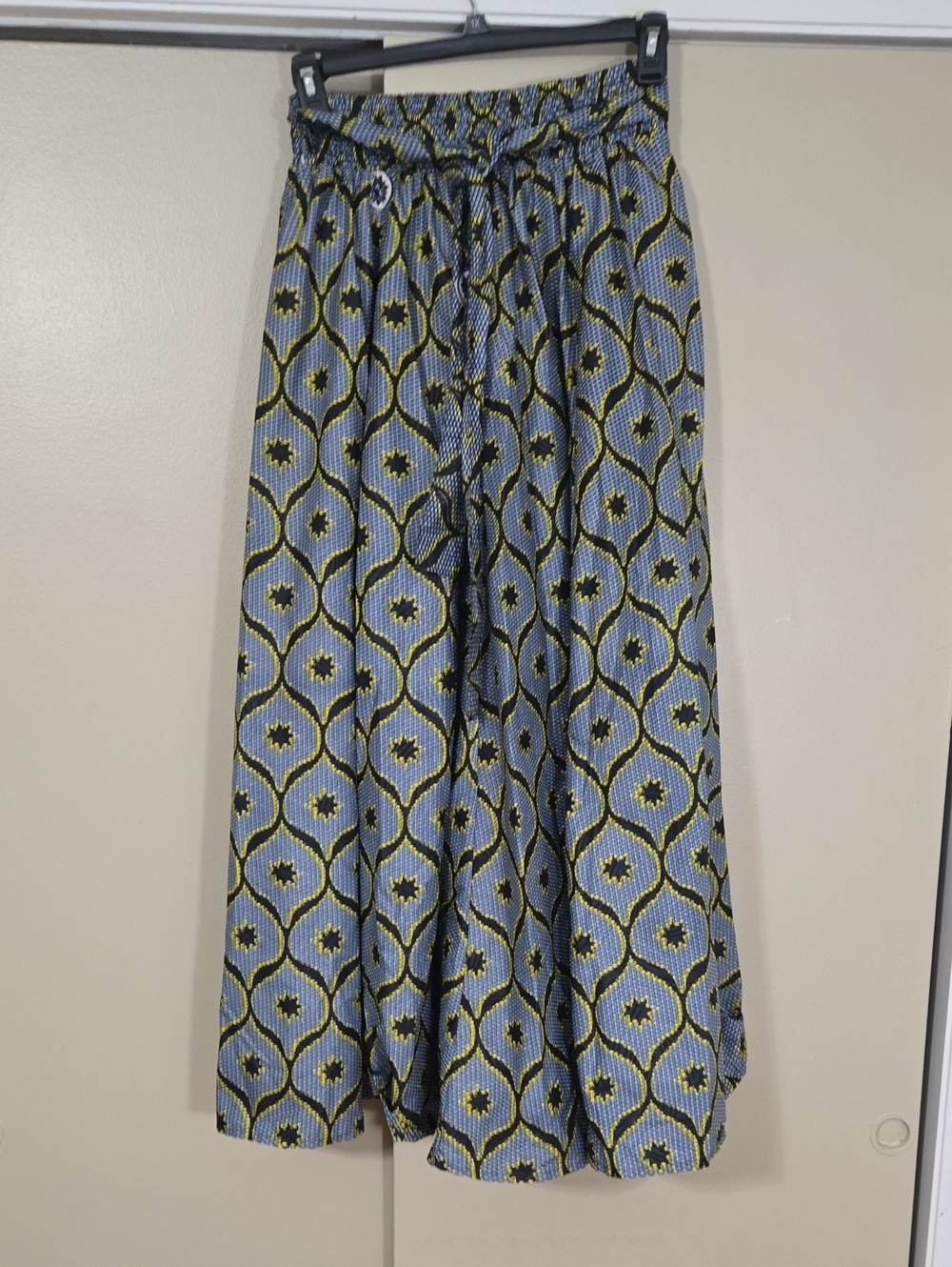 Women's Wax Cotton African Maxi Skirt Congress Print 100% Cotton Size Medium